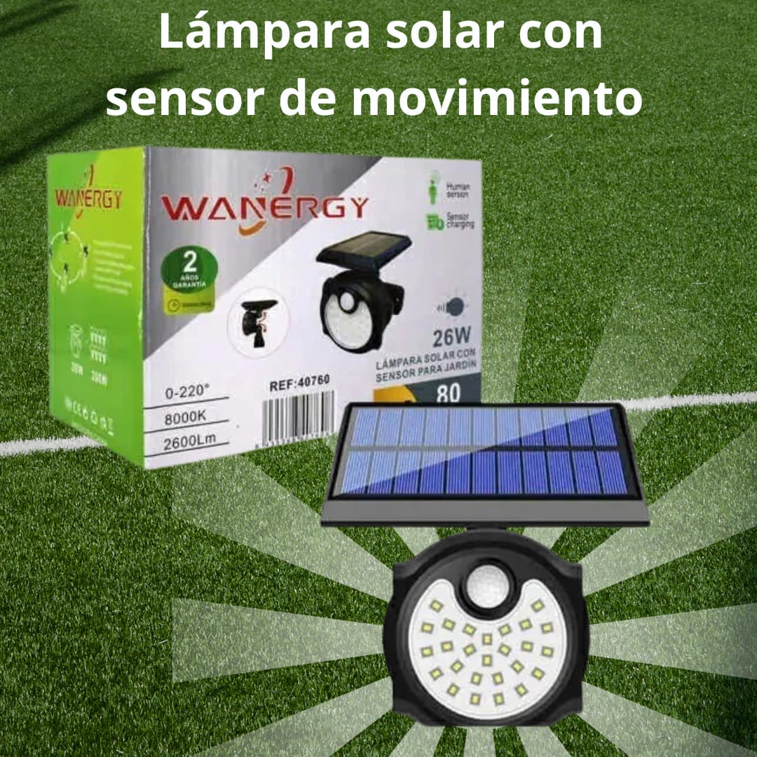 LAMPARA SOLAR CON SENSOR DE MOVIMIENTO 26w / 8000k 40760