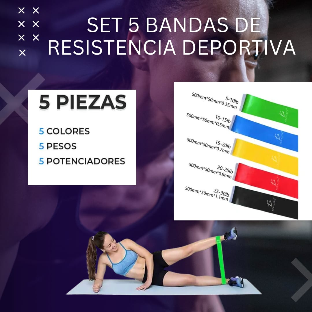 SET DE 5 BANDAS DE RESISTENCIA