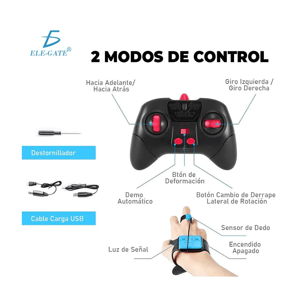 CARRO DEFORMABLE A CONTROL REMOTO Y PULSERA INDUCTIVA